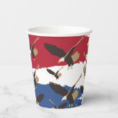 Eagle Bird USA Patriotic American Flag Papieren Bekers (Achterkant)