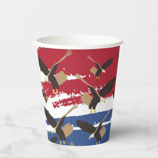 Eagle Bird USA Patriotic American Flag Papieren Bekers (Voorkant)