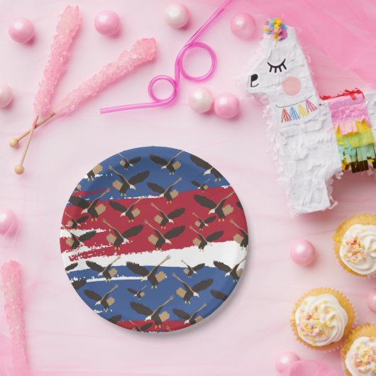 Eagle Bird USA Patriotic American Flag Papieren Bordje (Feest)