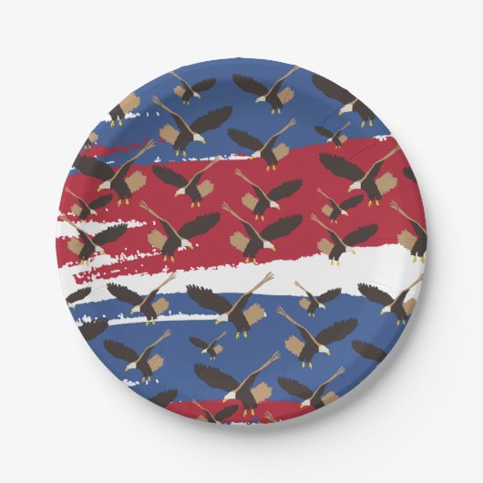 Eagle Bird USA Patriotic American Flag Papieren Bordje (Voorkant)