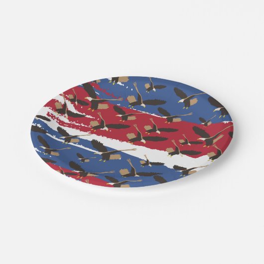 Eagle Bird USA Patriotic American Flag Papieren Bordje (Gekanteld)