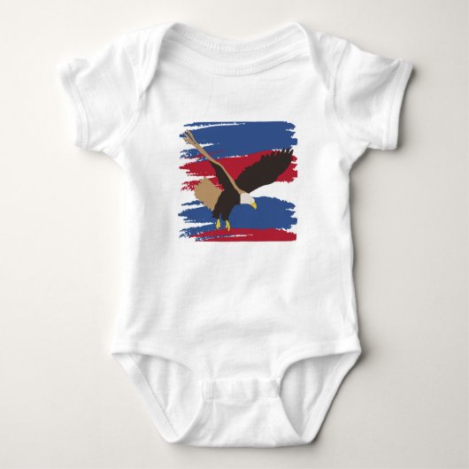 Eagle Bird USA Patriotic American Flag Romper (Voorkant)