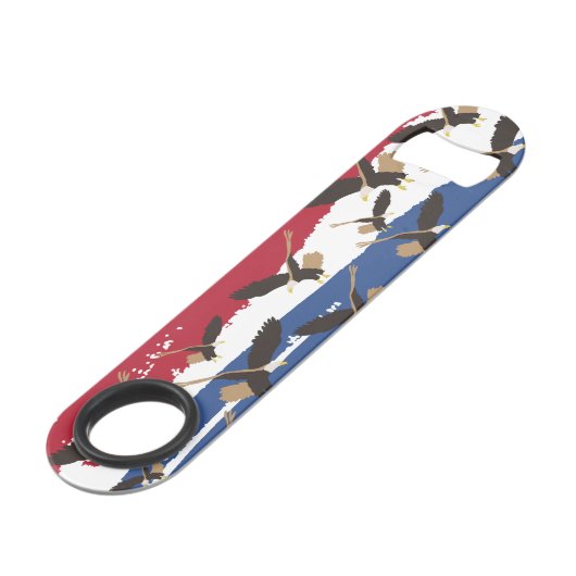 Eagle Bird USA Patriotic American Flag Speed Flessenopener (Achterkant Gekanteld)