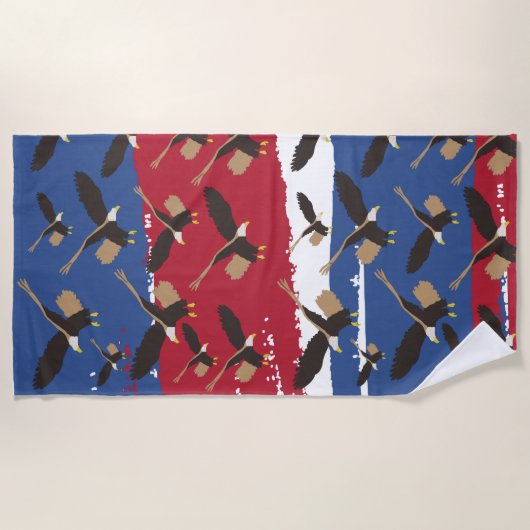 Eagle Bird USA Patriotic American Flag Strandlaken (Voorkant)