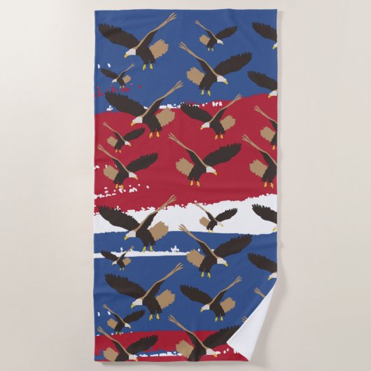 Eagle Bird USA Patriotic American Flag Strandlaken (Voorkant)
