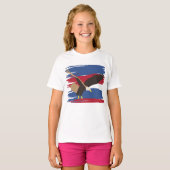 Eagle Bird USA Patriotic American Flag T-shirt (Voorkant volledig)