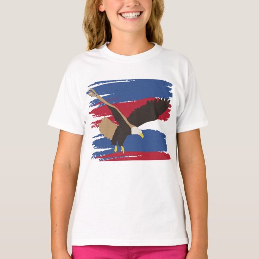 Eagle Bird USA Patriotic American Flag T-shirt (Voorkant)