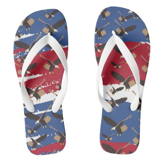 Eagle Bird USA Patriotic American Flag Teenslippers (Voetbed)