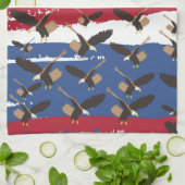 Eagle Bird USA Patriotic American Flag Theedoek (Gevouwen)