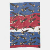 Eagle Bird USA Patriotic American Flag Theedoek (Verticaal)