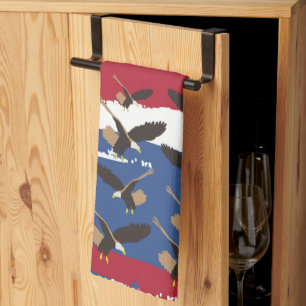 Eagle Bird USA Patriotic American Flag Theedoek