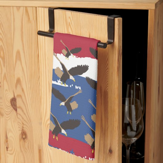 Eagle Bird USA Patriotic American Flag Theedoek (Derde Gevouwen)