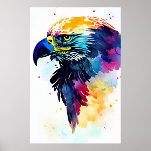 Eagle Bird Wild Natuur Dier Kleur Art Schilderij Poster