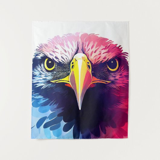 Eagle Bird Wild Natuur Dier Kleur Art Schilderij Wandkleed (Voorkant)
