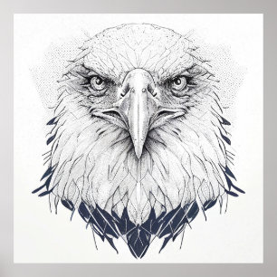 Eagle Bird Wilde Natuur Dierlijke Illustratie Art Poster
