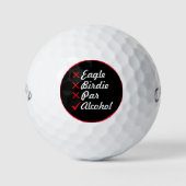 Eagle Birdie Par Alcohol 2 Golf Humor Golfballen (Voorkant)