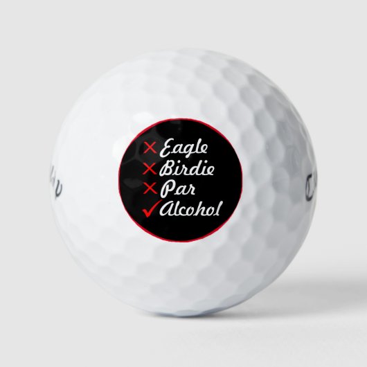 Eagle Birdie Par Alcohol 2 Golf Humor Golfballen (Voorkant)