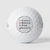 Eagle Birdie Par Alcohol Golf Humor Golfballen (Voorkant)