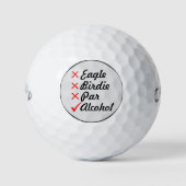 Eagle Birdie Par Alcohol Golf Humor Golfballen (Voorkant)