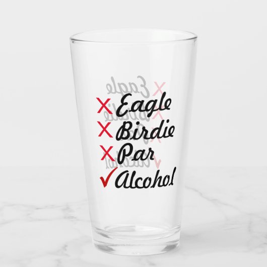 Eagle Birdie Par Alcohol Humor Glas (Achterkant)