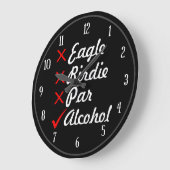 Eagle Birdie Par Alcohol Humor Grote Klok (Hoek)