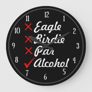 Eagle Birdie Par Alcohol Humor Grote Klok
