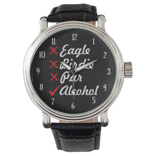 Eagle Birdie Par Alcohol Humor Horloge