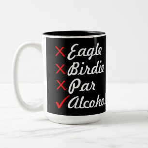 Eagle Birdie Par Alcohol Humor Tweekleurige Koffiemok