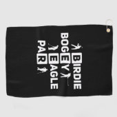 Eagle Birdie Par Bogey Beer grappig Golfhanddoek (Horizontaal)
