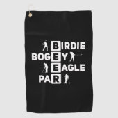 Eagle Birdie Par Bogey Beer grappig Golfhanddoek (Voorkant)