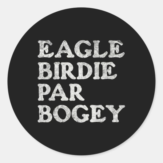 Eagle Birdie Par Bogey Funny Golf Ronde Sticker (Voorkant)