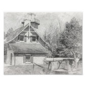 Eagle Bluff Lighthouse - Deuren County - Pencil Dr Foto Afdruk (Voorkant)