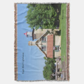 Eagle Bluff Lighthouse geweven deken (Voorkant Verticaal)