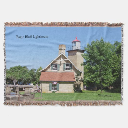 Eagle Bluff Lighthouse geweven deken (Voorkant)