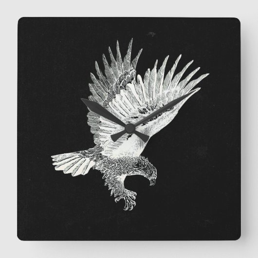 Eagle by Night  Vierkante Klok (Voorkant)