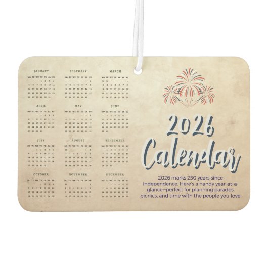 Eagle Calendar 2026 • New Car Scent • 1776–2026 US Luchtverfrisser (Achterkant)