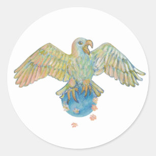 Eagle Carry Earth Ronde Sticker