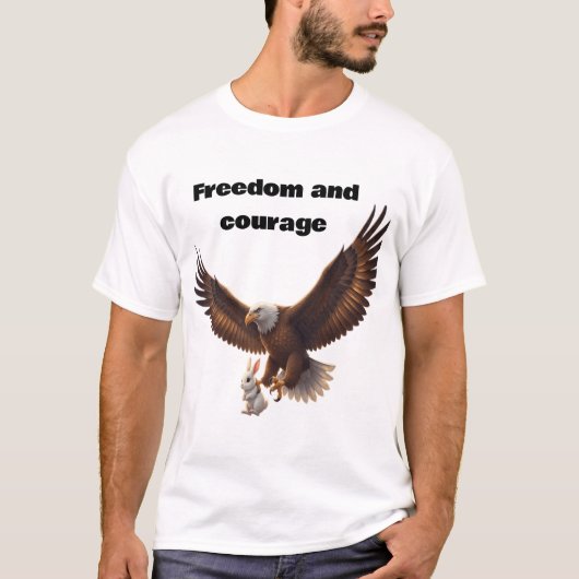 Eagle Carrying Bunny – Inspirational Freedom Desig T-shirt (Voorkant)