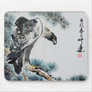 Eagle - Chinees schilderij Mousepad Muismat