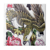 Eagle & Chrysanthemum-tattoo Tegeltje (Voorkant)