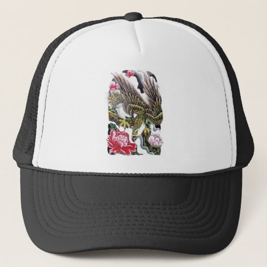 Eagle & Chrysanthemum-Tattoo Trucker Pet (Voorkant)