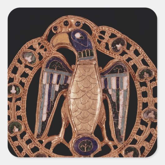 Eagle clasp from Gisela, Wife of Emperor Conrad Vierkante Sticker (Voorkant)