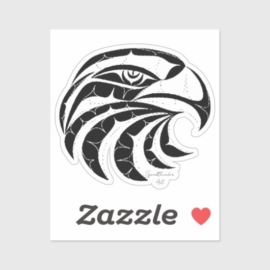 Eagle clean cut portrait Native American art Sticker (Vel)