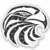 Eagle clean cut portrait Native American art Sticker (Voorkant)