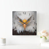 Eagle Closeup Vierkante Klok (Huis)