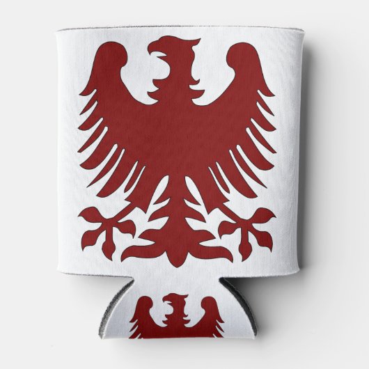 Eagle Coat Arms Phoenix Maroon Nobility Heraldic Blikjeskoeler (Voorkant)