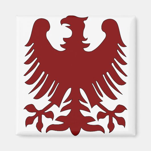 Eagle Coat Arms Phoenix Maroon Nobility Heraldic Magneet (Voorkant)
