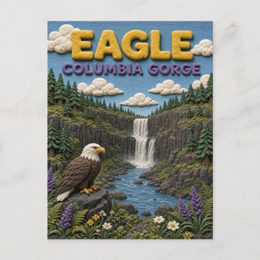 Eagle Columbia Gorge Modern KlayKoo Briefkaart (Voorkant)