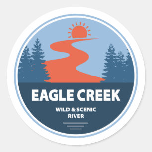 Eagle Creek Wild en Schilderachtig rivier Ronde Sticker