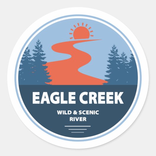 Eagle Creek Wild en Schilderachtig rivier Ronde Sticker (Voorkant)